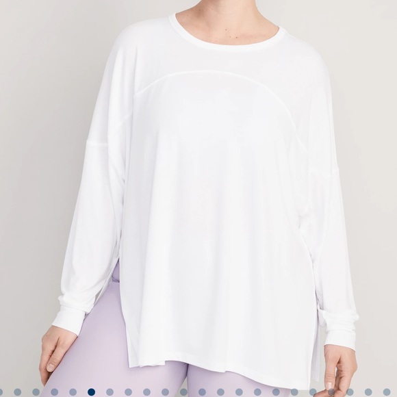 NWT OLD NAVY Oversized Boyfriend Tunic Sweatshirt Color: White Lilies - Picture 7 of 10